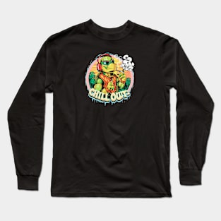 Oceanic Rhythms: The Hip-Hop Turtle Edition Long Sleeve T-Shirt